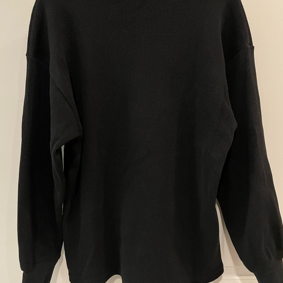 Black Aritzia Wilfred Free Waffle Knit Long Sleeve Shirt - Picture 4 of 7